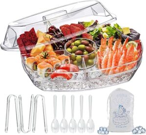 LIMOEASY Chilled Serving Tray, 15″ Party Platter