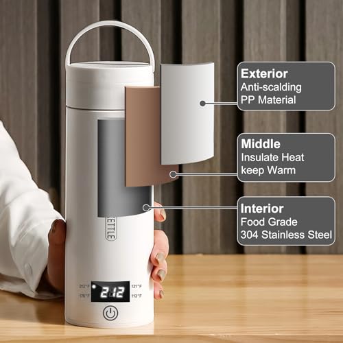 CHORHA Portable Electric Kettle, 500ML, Stainless Steel - Image 3