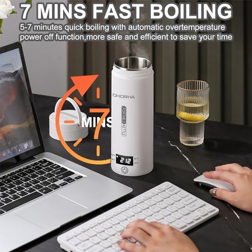 CHORHA Portable Electric Kettle, 500ML, Stainless Steel - Image 5