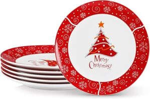 VEWEET Christmas Dinner Plates Set, 10.5 Inch