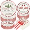 GOLDGAO Christmas Farmhouse Plates And Napkins Set