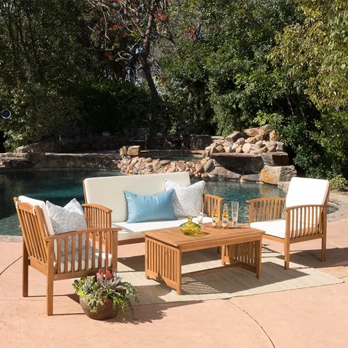 Christopher Knight Home Carolina Outdoor Acacia Sofa Set, 4-Pcs - Image 2