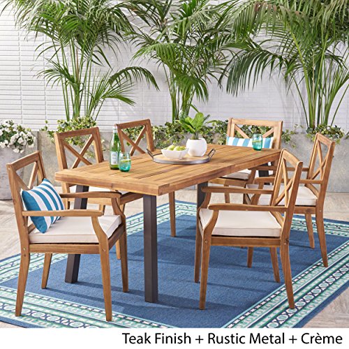 Christopher Knight Home Justin Outdoor 7 Piece Dining Set - Image 2