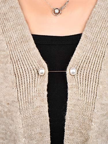 Chuangdi Sweater Shawl Clips Pearl Brooch Pins - Image 3