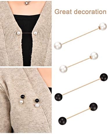 Chuangdi Sweater Shawl Clips Pearl Brooch Pins - Image 2