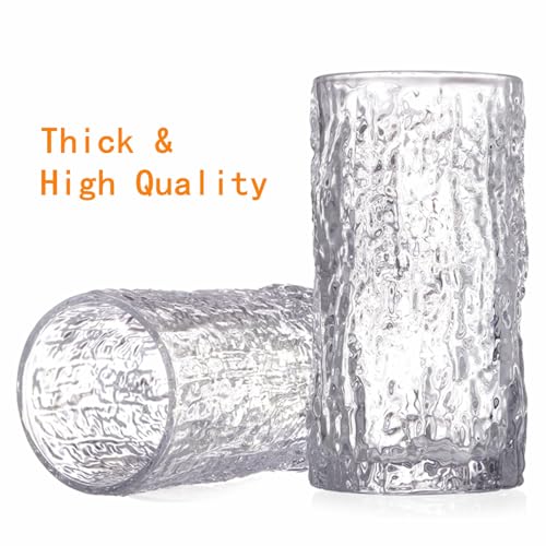 Cididu Textured 12 oz Highball Drinking Glasses Set - Image 3