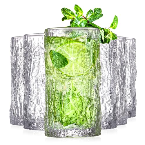 Cididu Textured 12 oz Highball Drinking Glasses Set - Image 5