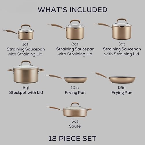 Circulon Premier Hard Anodized Nonstick Cookware Set, Bronze - Image 2