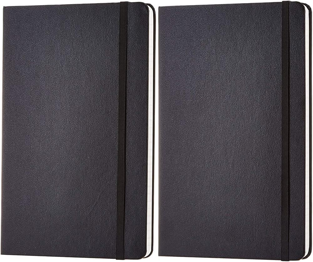 Amazon Basics Classic Grid & Lined Notebook, Hardcover