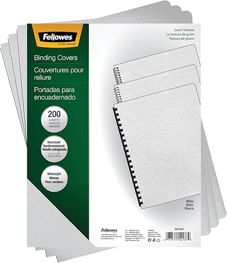 Fellowes Classic Presentation Cover, 200 Per Pack (52137)