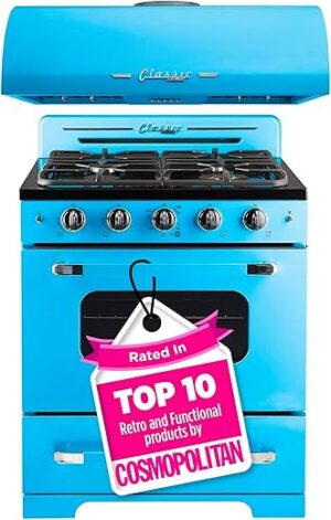 Unique Appliances Classic Retro Gas Range With Convection Oven, UGP-30CRP-RB
