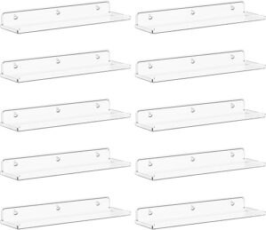 Lifewit Clear Acrylic Floating Shelves, 10 Pack
