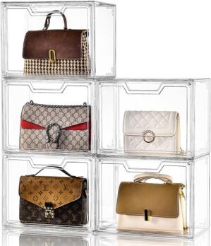 Stebopum Clear Acrylic Purse Organizer Display Case