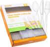 PSTVITA Clear Disposable Plastic Silverware Set