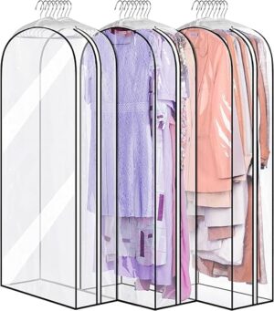 MISSLO Clear Garment Bags for Hanging Clothes