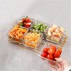 XKXKKE Clear Glass Serving Bowls with Rack