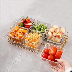 XKXKKE Clear Glass Serving Bowls with Rack