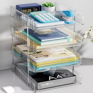 Marbrasse Clear Heightened Stackable Paper Organizer Tray