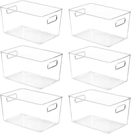 YIHONG Clear Pantry Organizer Bins, 6 Pack