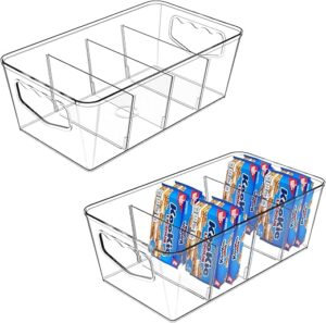SPACEKEEPER Clear Pantry Storage Bins, 2 Pack