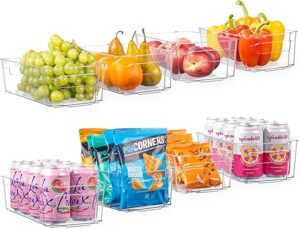 Oizeir Clear Plastic Fridge Organizer Bins