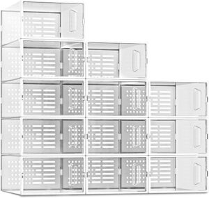 SEE SPRING Clear Plastic Stackable Shoe Organizer
