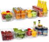 HOOJO Clear Refrigerator Organizer Bins, 8pcs
