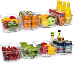 HOOJO Clear Refrigerator Organizer Bins, 8pcs