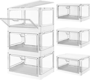 HYBRIDEAS Clear Stackable Storage Bins With Lids