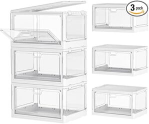 Kmiectse Clear Storage Bin With Lid, 3 Pack