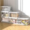 YFXCVSL Clear Storage Bins with Lids, 24Qt, Stackable