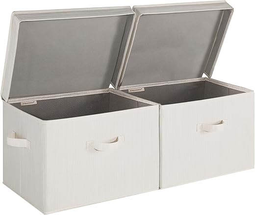 StorageWorks Closet Storage Bin With Lids, Fabric Bins