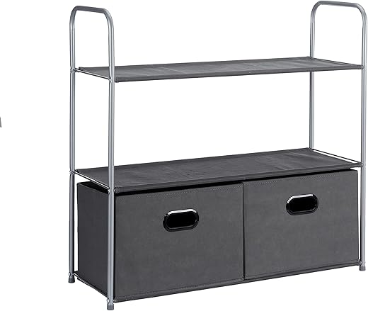 Amazon Basics Closet Storage Organizer With Fabric Bins