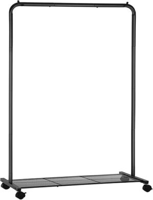 SONGMICS Clothes Rack With Wheels, Black UHSR25BK