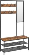 VASAGLE Coat Rack Shoe Bench With Mirror