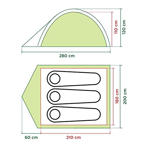 Coleman Darwin 3 Dome Tent Grey/Green - Image 2
