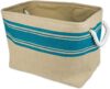 DII Collapsible Burlap Storage Basket, Teal