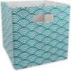 DII Collapsible Hard Sided Bin, Teal Waves