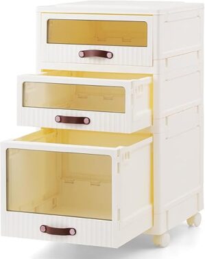 TOPSKY Collapsible Plastic File Cabinet With Castors