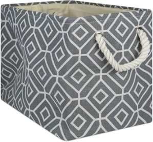 DII Collapsible Polyester Storage Bin, Gray