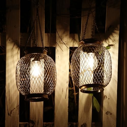 Collasis Vintage Solar Hanging Lanterns Outdoor Decor - Image 5