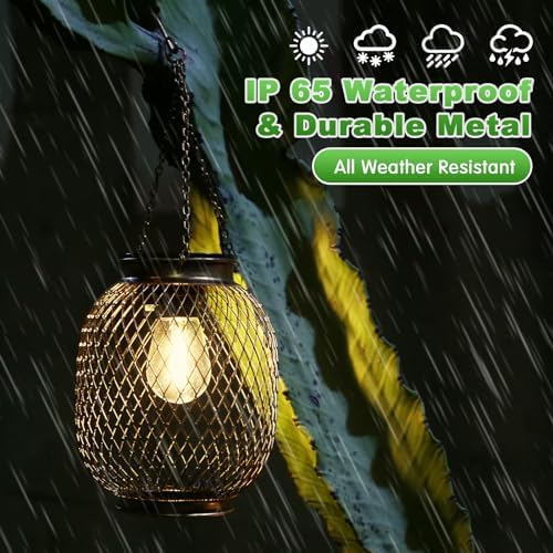 Collasis Vintage Solar Hanging Lanterns Outdoor Decor - Image 2