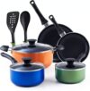 Cook N Home Colorful Non Stick 10-Piece Cookware Set