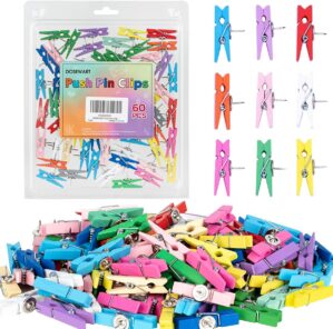 DOSEWART Colorful Push Pin Clips, 60 Pcs