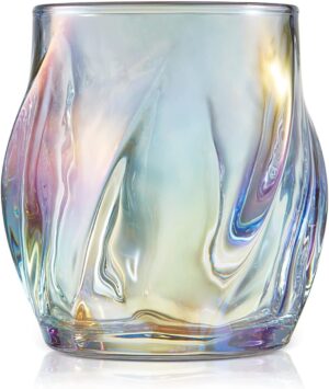 ANBFF Colorful Twisted Crystal Whiskey Glasses Set