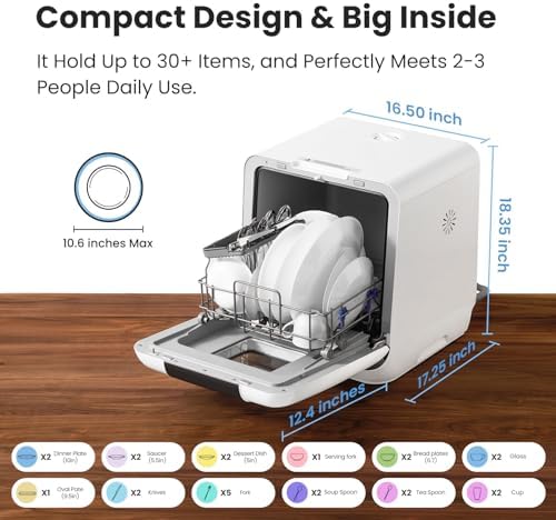 COMFEE' Portable Countertop Dishwasher With 6L Water Tank - Image 3