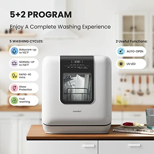 COMFEE' Portable Countertop Dishwasher With 6L Water Tank - Image 5