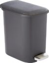 Amazon Basics Compact Bathroom Plastic Trash Can, Black