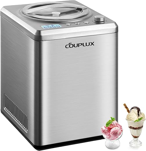 COUPLUX Compressor Ice Cream Maker, Automatic 2.5L