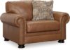 Signature Design by Ashley Contemporary Leather Oversized Chair, Dark Brown